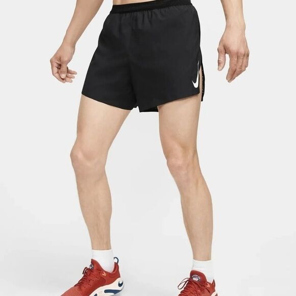 Nike Aeroswift 4" Dri-FIT ADV Running Shorts Men's Large Black White FN3352-010 - Picture 13 of 16